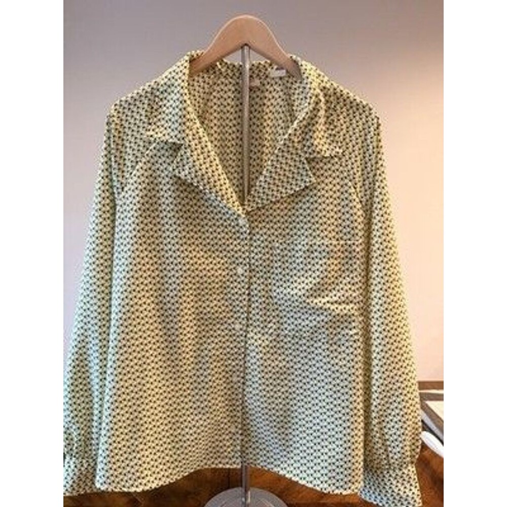 Levi's Women's XXL Geometric Print Blouse Button Front Long Sleeve Shirt